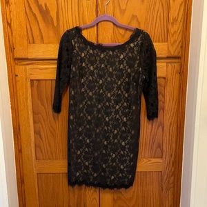 Black lace shift dress
